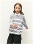 Свитер детский вязаный Amarobaby STRIP, цвет серый AB-OD24-S26/11-128