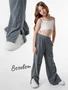 Брюки детские вельветовые с разрезом Amarobaby WIDE, цвет серо-голубой AB-OD23-W6/44-122
