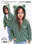 Кофта детская на молнии с подкладом и капюшоном с ушками Amarobaby BEAR, цвет зеленый AB-OD23-B12/13-98