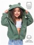 Кофта детская на молнии с подкладом и капюшоном с ушками Amarobaby BEAR, цвет зеленый AB-OD23-B12/13-98