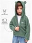 Кофта детская на молнии с подкладом и капюшоном с ушками Amarobaby BEAR, цвет зеленый AB-OD23-B12/13-98