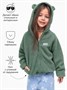 Кофта детская на молнии с подкладом и капюшоном с ушками Amarobaby BEAR, цвет зеленый AB-OD23-B12/13-98