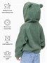 Кофта детская на молнии с подкладом и капюшоном с ушками Amarobaby BEAR, цвет зеленый AB-OD23-B12/13-98