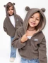 Кофта детская на молнии с подкладом и капюшоном с ушками Amarobaby BEAR, цвет коричневый AB-OD23-B12/12-98