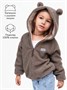 Кофта детская на молнии с подкладом и капюшоном с ушками Amarobaby BEAR, цвет коричневый AB-OD23-B12/12-98