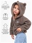 Кофта детская на молнии с подкладом и капюшоном с ушками Amarobaby BEAR, цвет коричневый AB-OD23-B12/12-98