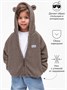 Кофта детская на молнии с подкладом и капюшоном с ушками Amarobaby BEAR, цвет коричневый AB-OD23-B12/12-98