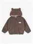 Кофта детская на молнии с подкладом и капюшоном с ушками Amarobaby BEAR, цвет коричневый AB-OD23-B12/12-98
