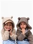 Кофта детская на молнии с подкладом и капюшоном с ушками Amarobaby BEAR, цвет коричневый AB-OD23-B12/12-98