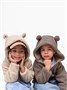 Кофта детская на молнии с подкладом и капюшоном с ушками Amarobaby BEAR, цвет бежевый AB-OD23-B12/03-98