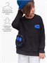 Свитшот с накладным карманом Amarobaby SMILE, цвет черный AB-OD23-S28/09-110
