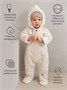 Комбинезон детский демисезонный стеганый с закрытыми ножками Amarobaby ELF, молочный AB-OD23-6201EL-33-62
