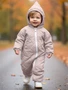 Комбинезон детский демисезонный стеганый с закрытыми ножками Amarobaby ELF, лавандово-серый AB-OD23-6201EL-40-62
