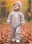 Комбинезон детский демисезонный стеганый с закрытыми ножками Amarobaby ELF, лавандово-серый AB-OD23-6201EL-40-62