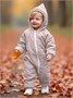 Комбинезон детский демисезонный стеганый с закрытыми ножками Amarobaby ELF, лавандово-серый AB-OD23-6201EL-40-62
