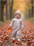 Комбинезон детский демисезонный стеганый с закрытыми ножками Amarobaby ELF, лавандово-серый AB-OD23-6201EL-40-62