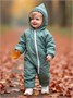 Комбинезон детский демисезонный стеганый с закрытыми ножками Amarobaby ELF, мятный AB-OD23-6201EL-32-62