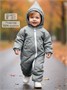 Комбинезон детский демисезонный стеганый с закрытыми ножками Amarobaby ELF, серый AB-OD23-6201EL-11-62