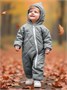 Комбинезон детский демисезонный стеганый с закрытыми ножками Amarobaby ELF, серый AB-OD23-6201EL-11-62