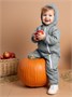 Комбинезон детский демисезонный стеганый с закрытыми ножками Amarobaby ELF, серый AB-OD23-6201EL-11-62