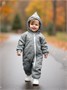 Комбинезон детский демисезонный стеганый с закрытыми ножками Amarobaby ELF, серый AB-OD23-6201EL-11-62