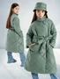 Пальто стёганое для девочек AmaroBaby TRENDY, фисташковый AB-OD22-TRENDY29/39-146