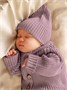 Шапка детская вязаная Amarobaby Pure Love Tot, демисезонная, пудровый AB-OD22-PLT16/27-40