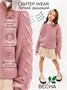 Свитер для девочки Amarobaby KNIT Wear, пудровый AB-OD21-KNITW2602/27-128