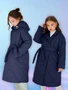 Пальто стёганое для девочек AmaroBaby PRETTY, синий AB-OD23-PRETTY29/20-122