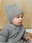Шапка детская вязаная Amarobaby Pure Love BEAR WINTER, зимняя, с утеплителем, серая AB-OD22-PLBW16/11-38
