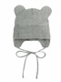 Шапка детская вязаная Amarobaby Pure Love BEAR WINTER, зимняя, с утеплителем, серая AB-OD22-PLBW16/11-38