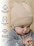 Шапка детская вязаная Amarobaby Pure Love BEAR WINTER, зимняя, с утеплителем, бежевая AB-OD22-PLBW16/03-38