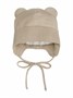 Шапка детская вязаная Amarobaby Pure Love BEAR WINTER, зимняя, с утеплителем, бежевая AB-OD22-PLBW16/03-38