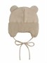 Шапка детская вязаная Amarobaby Pure Love BEAR WINTER, зимняя, с утеплителем, бежевая AB-OD22-PLBW16/03-38