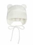 Шапка детская вязаная Amarobaby Pure Love BEAR WINTER, зимняя, с утеплителем, молочная AB-OD22-PLBW16/33-38