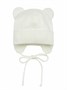 Шапка детская вязаная Amarobaby Pure Love BEAR WINTER, зимняя, с утеплителем, молочная AB-OD22-PLBW16/33-38