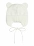 Шапка детская вязаная Amarobaby Pure Love BEAR WINTER, зимняя, с утеплителем, молочная AB-OD22-PLBW16/33-38