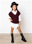 Жилет для девочки Amarobaby KNIT, бордовый AB-OD21-KNIT10S/08-122