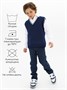 Жилет Amarobaby Pure Love School New, вязаный, синий AB-OD23-PLSN1001/20-122