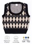 Жилет детский в ромбик Amarobaby KNIT Romb, черный/бежевый AB-OD23-KNIT10R/0903-134