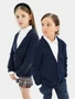 Пиджак Amarobaby Pure Love School, вязаный, синий AB-OD23-PLS30/20-122