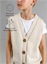 Жилет для девочки Amarobaby KNIT Mild, молочный AB-OD21-KNITM10/33-122
