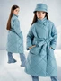 Пальто стёганое для девочек AmaroBaby TRENDY, голубой AB-OD22-TRENDY29/19-116