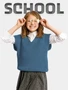 Жилет для девочки Amarobaby KNIT, голубой AB-OD21-KNIT10/19-122