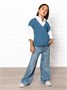 Жилет для девочки Amarobaby KNIT, голубой AB-OD21-KNIT10/19-122