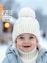 Шапка детская вязаная с помпоном Amarobaby Pure Love Muffin, демисезонная, молочный AB-OD22-PLM16/33-38