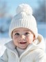 Шапка детская вязаная с помпоном Amarobaby Pure Love Muffin, демисезонная, молочный AB-OD22-PLM16/33-38