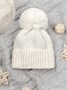 Шапка детская вязаная с помпоном Amarobaby Pure Love Muffin, демисезонная, молочный AB-OD22-PLM16/33-38