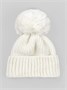 Шапка детская вязаная с помпоном Amarobaby Pure Love Muffin, демисезонная, молочный AB-OD22-PLM16/33-38