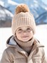 Шапка детская вязаная с помпоном Amarobaby Pure Love Muffin, демисезонная, бежевый AB-OD22-PLM16/03-38